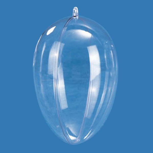 Oeuf plastique transparent 16 cm - Photo n°1