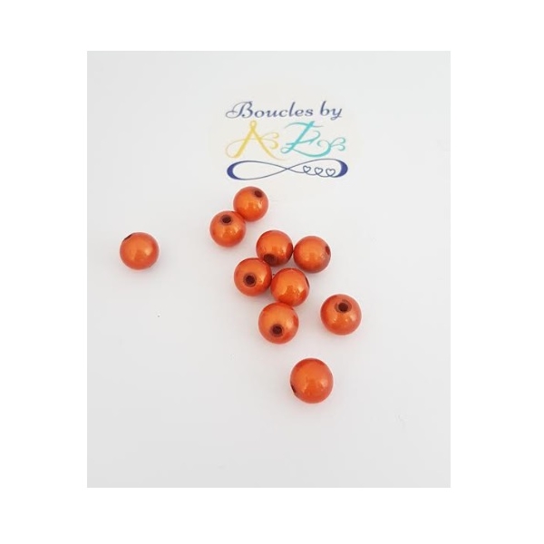 Perles magiques oranges 8mm x15 - Photo n°1