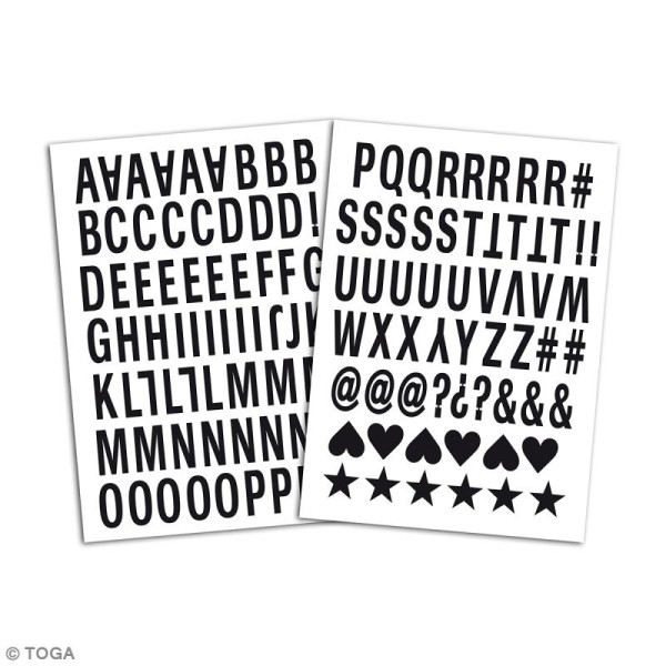 Stickers textiles thermocollants - Alphabet Enjoy noir - 132 pcs - Photo n°2