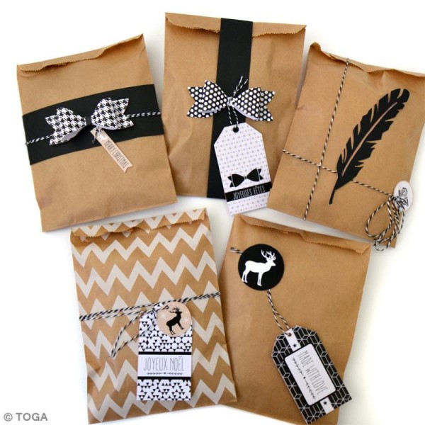 Kit créatif Emballages cadeaux en  Kraft - Toga - 20 paquets - Photo n°2