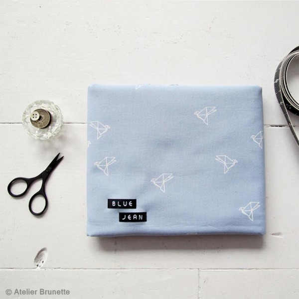 Tissu Atelier Brunette Automne  2015 - Bye Bye Birdie Blue jean - Par 10 cm (sur mesure) - Photo n°3
