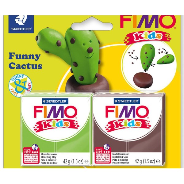 FIMO Kids Drôle Kactus Ensemble, Bricolage À La Main, Des Fournitures D'Artisanat, Argile Polymère, - Photo n°1