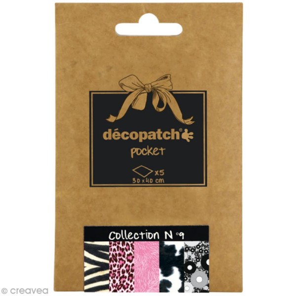 Papiers Décopatch Pocket - Collection n°9 - 30 x 40 cm - 5 pcs - Photo n°1