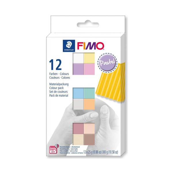 FIMO Soft Set de 12 Couleurs 25g Pastel, Bricolage à la Main, de l'Artisanat Fournitures, de l'Artis - Photo n°1