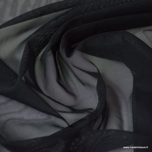 Tissu Tulle élastique Noir - Photo n°2
