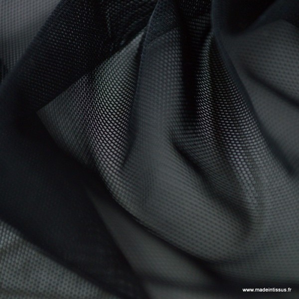 Tissu Tulle élastique Noir - Photo n°3