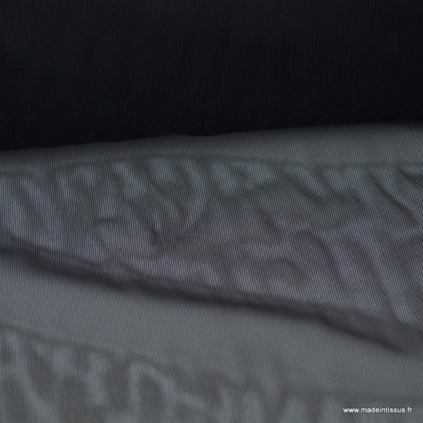 Tissu Tulle élastique Noir - Photo n°1