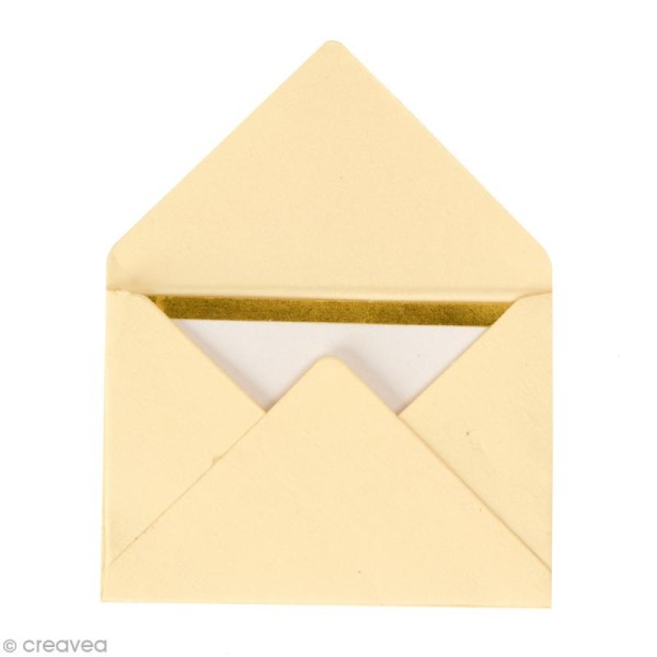 Mini enveloppes et cartes Hot Foil Ivoire - 4,5 x 3 cm - 10 pcs - Photo n°1
