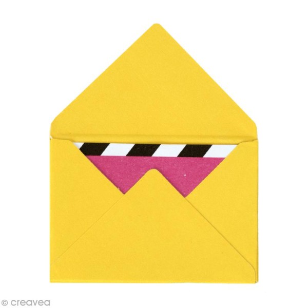 Mini enveloppes et cartes Jaune - 4,5 x 3 cm - 10 pcs - Photo n°1