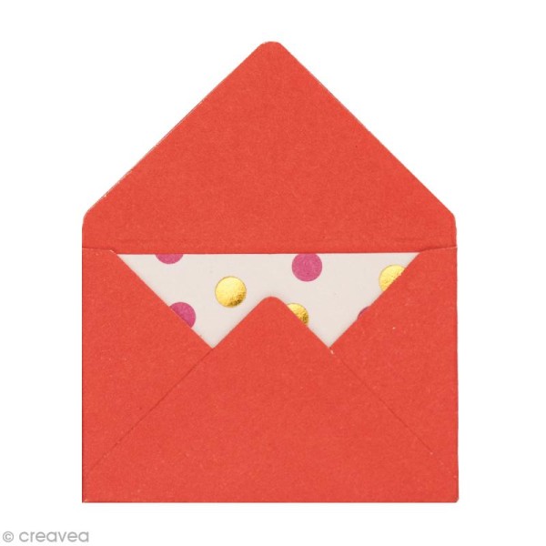 Mini enveloppes et cartes Hot Foil Rouge - 4,5 x 3 cm - 10 pcs - Photo n°1