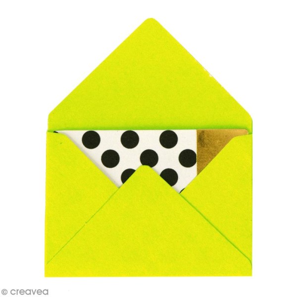 Mini enveloppes et cartes Hot Foil Vert anis - 4,5 x 3 cm - 10 pcs - Photo n°1