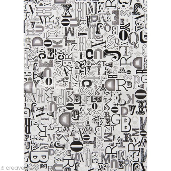 Papier Paper patch Hot Foil Lettre - Argenté - 30 x 40 cm - Photo n°1