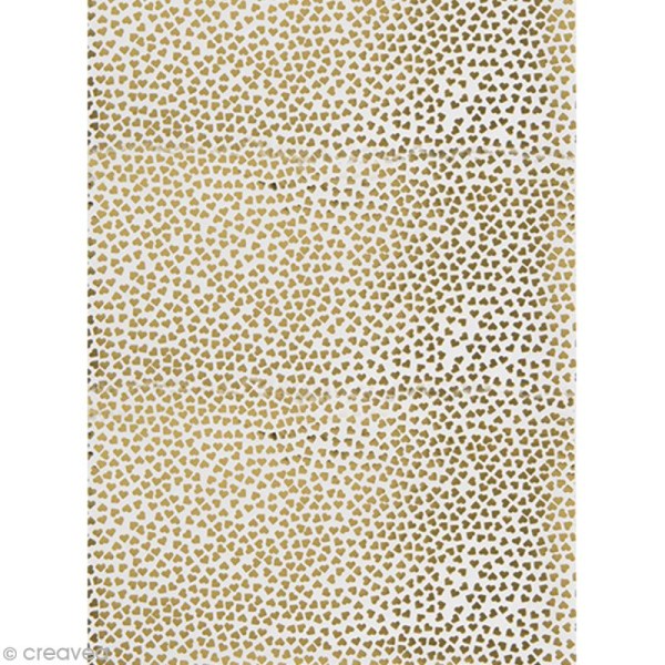 Papier Paper patch Hot Foil Coeur - Doré - 30 x 40 cm - Photo n°1