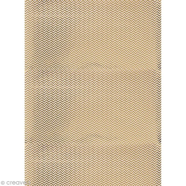 Papier Paper patch Hot Foil Zig Zag - Doré - 30 x 40 cm - Photo n°1