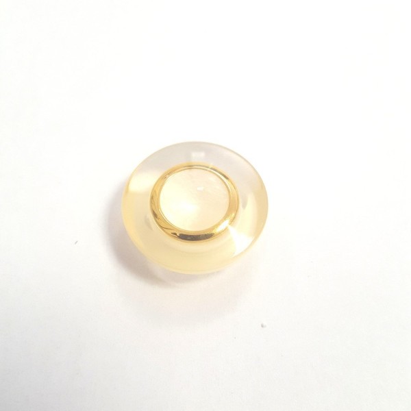 1 Bouton résine doré , transparent , écru – 22mm – 77T - Photo n°1
