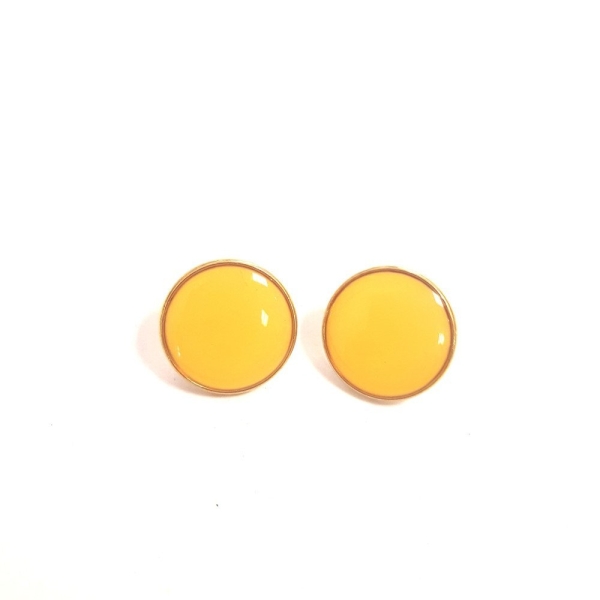 2 Boutons résine jaune et doré  – 15mm –105T - Photo n°1