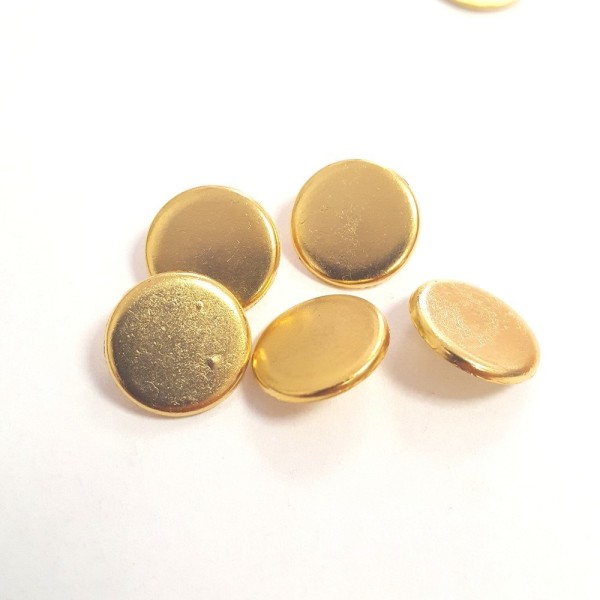 5 Boutons métal doré – 15mm –120T - Photo n°1