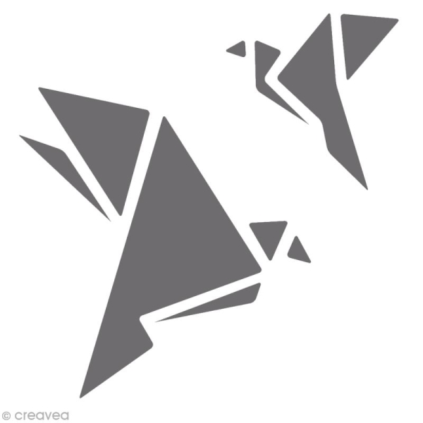 Pochoir Statique - Oiseau origami - 10 x 10 cm - Photo n°1