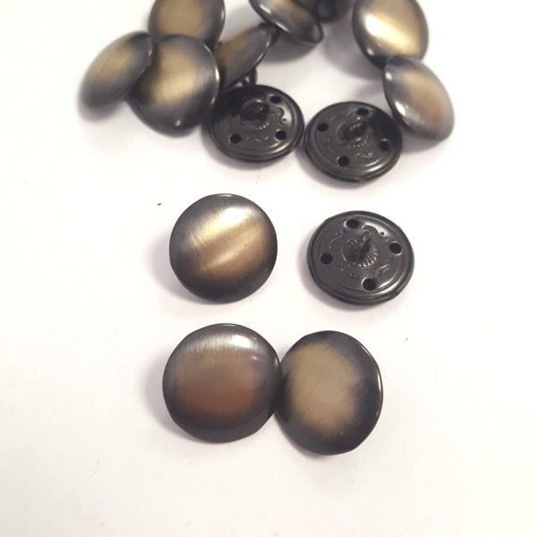 2 Boutons en métal noir / bronze – 16mm – 245T - Photo n°1