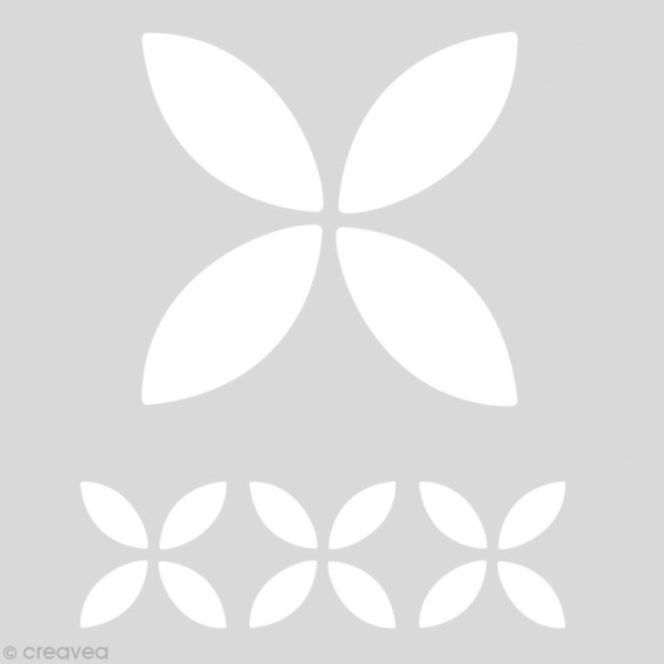 Pochoir Statique - Géométrie floral - 10 x 10 cm - Photo n°2