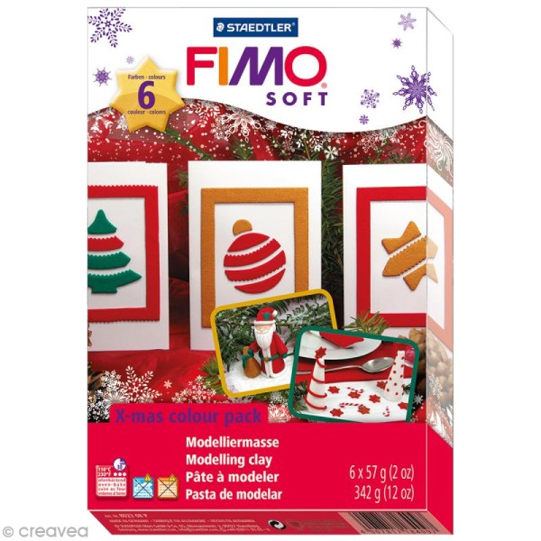 Coffret modelage - pâte Fimo Soft - Couleurs de Noël - Photo n°1