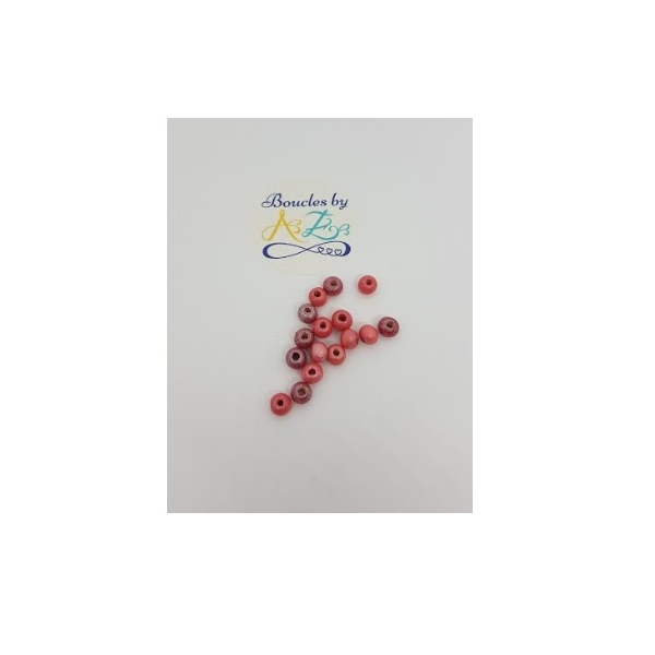 Perles rondes, mix rouge, en bois 6mm x50 - Photo n°1
