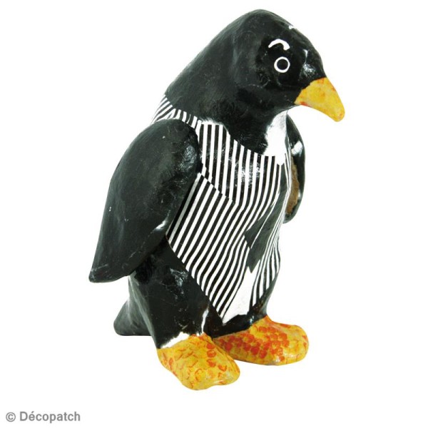 Pingouin en papier mâché 20 cm - Photo n°2