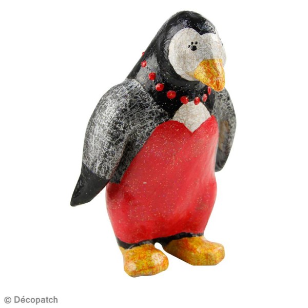 Pingouin en papier mâché 20 cm - Photo n°3