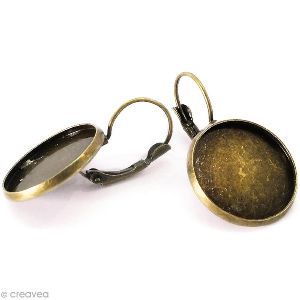 Boucle d'oreille Ronde à décorer - Bronze - 19,6 mm - Photo n°2