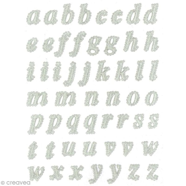 Stickers dentelle 3D - Alphabet minuscule - 1,2 à 2,2 cm - 53 pcs - Photo n°2