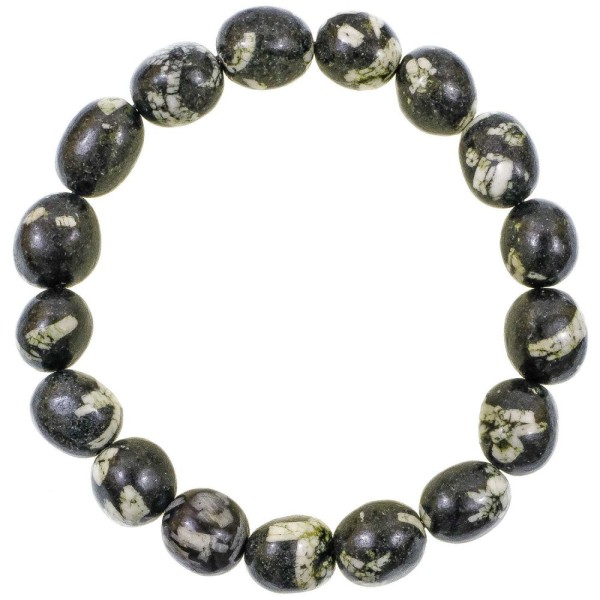 Bracelet en porphyre australien - Perles pierres roulées. - Photo n°2