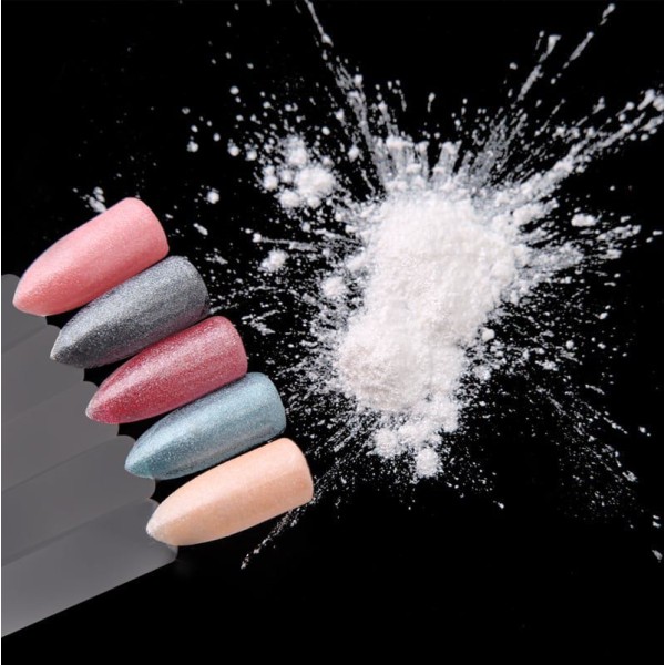 1 Jeu d'Argent de Perle Effet Brillant Glitter Powder Dust Acrylique 3d Nail Art Set Avec des Pincea - Photo n°2