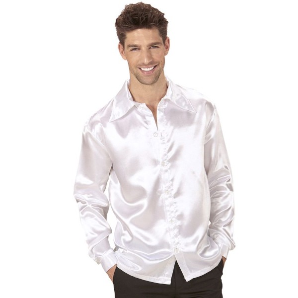 Chemise blanche chic satinée - Taille S - Photo n°1