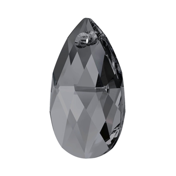 2 pièces Cristal Argent nuit 001sini poire larme pendentif cristaux de verre hématite Argent 6106 SW - Photo n°2