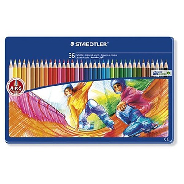 Noris Colouring Pencils 145 SPM36 Sport Design Tin 36 - Photo n°1