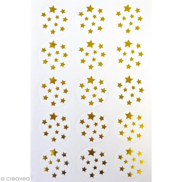 Stickers étoile - Doré - 2,5 cm - 60 pcs - Photo n°1