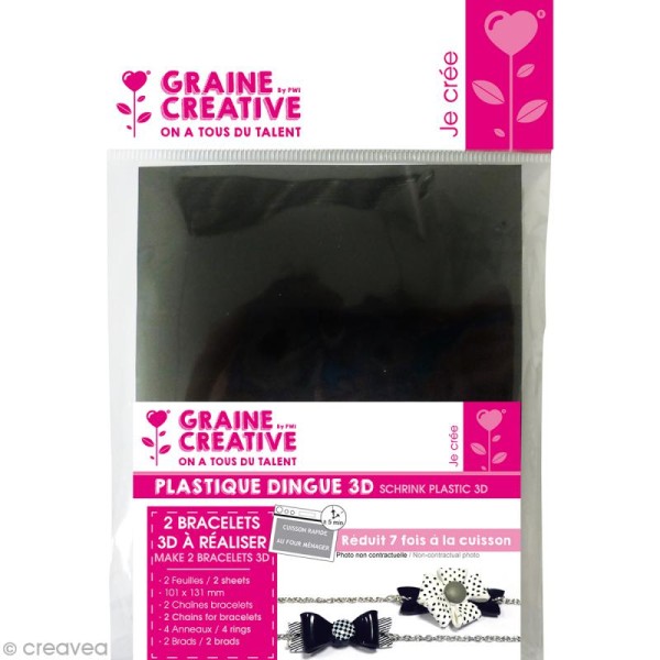 Kit plastique dingue - 2 Bracelets - Noir & Blanc - Photo n°1