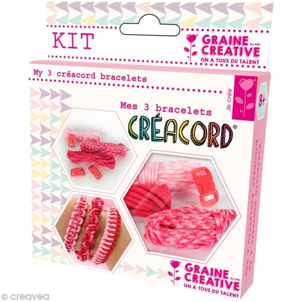 Kit Creacord - Amour - 3 bracelets - Photo n°1