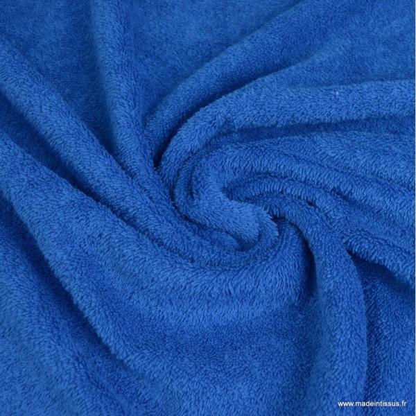 Tissu Eponge 100% coton Bleu Royal - Photo n°2