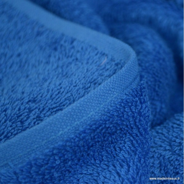 Tissu Eponge 100% coton Bleu Royal - Photo n°3