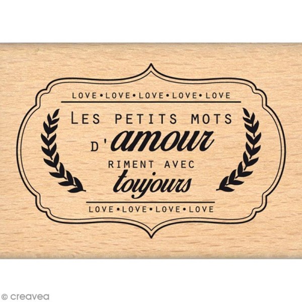 Tampon bois Petits mots d'amour - 50 x 70 mm - Photo n°1