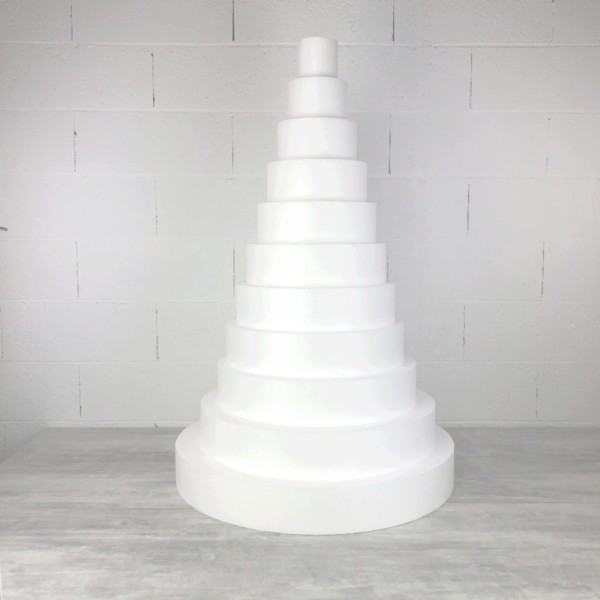 Grande Pièce montée Wedding Cake en Polystyrène haute densité, Base diam. 70cm, 11 étages, Hauteur t - Photo n°1