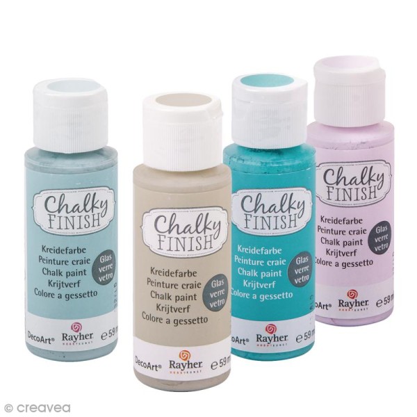 Peintures Chalky Finish Glass Rayher pour verre - 59 ml - Photo n°1