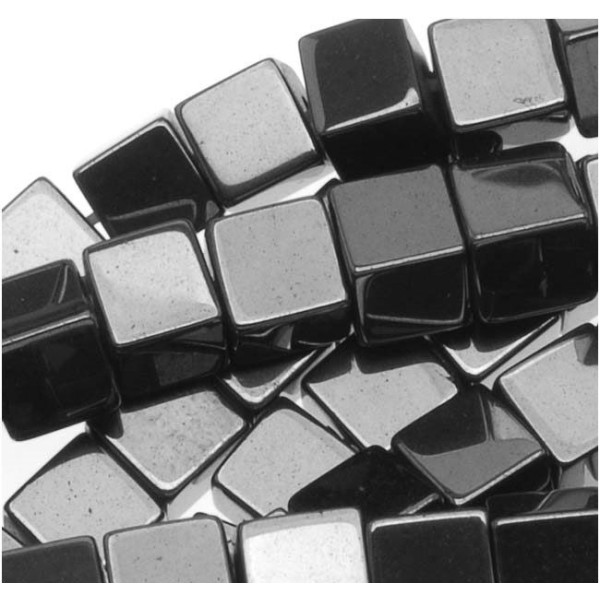 20 Perle Hematite Cube Noir 4mm Non-Magnetique Creation bijoux, bracelet, Collier - Photo n°2