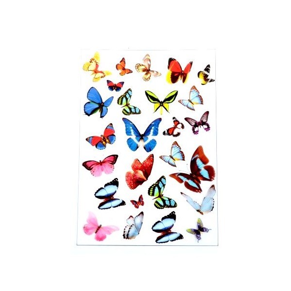 PS110105882 PAX de 1 Planche imprimée Papillons pour bijoux ésine - Photo n°1