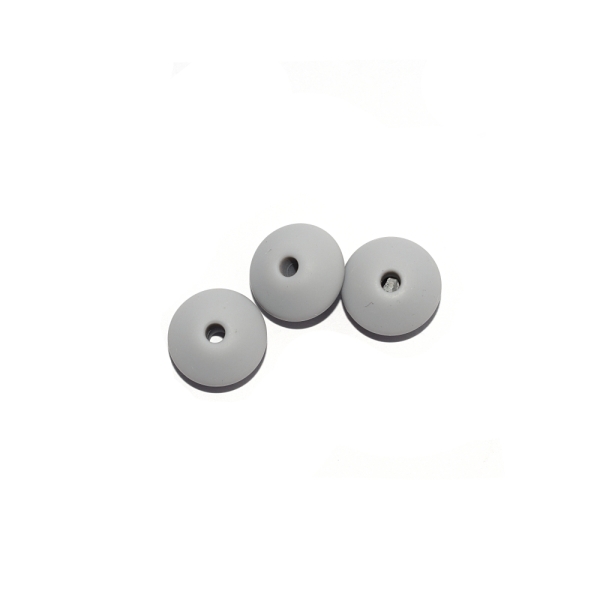 Perle lentille 10 mm en silicone gris clair - Photo n°1