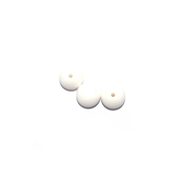 Perle ronde 12 mm en silicone blanc - Photo n°1
