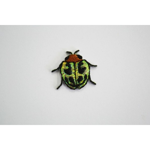 Application à thermocoller scarabée irisé, reflet vert 18mm x 20mm - Photo n°1