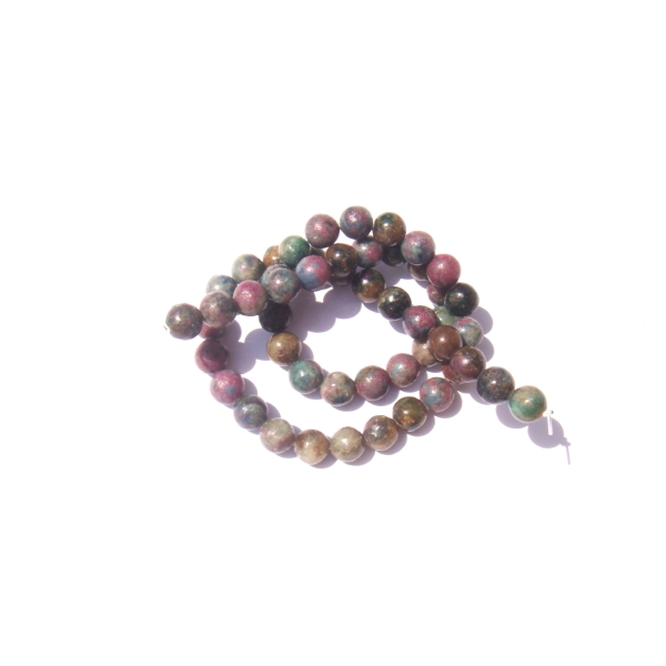Rubis Fuschite : 10 perles irrégulières 8 MM de diamètre - Photo n°3