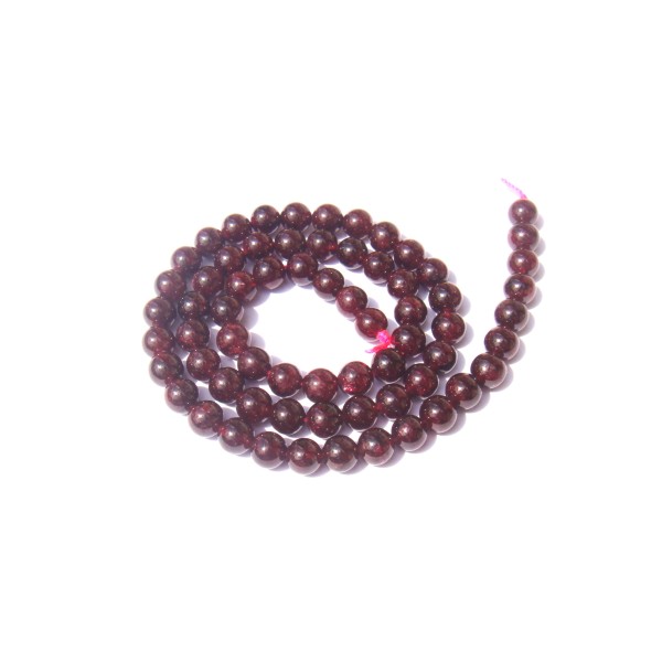 Grenat Almandin : 10 perles 6 MM de diamètre - Photo n°1